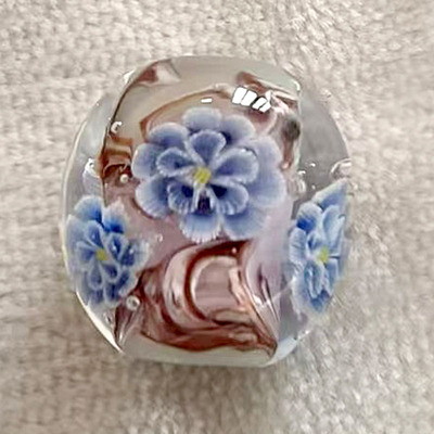 精品日式琉璃花朵图案纯手工制作DIY配件高级感趣味手链项链花珠