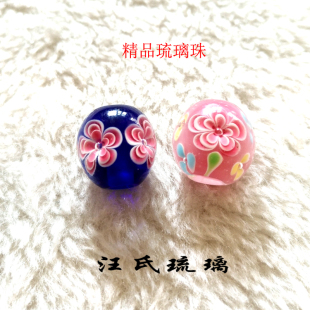 新款立体牡丹花琉璃珠山水名物日式项链手链女饰品手工散珠满包邮