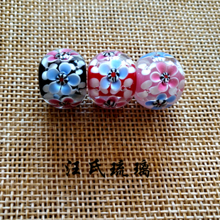 新款双层套料琉璃珠山水名物蜻蜓玉项链手链时尚饰品散珠满包邮