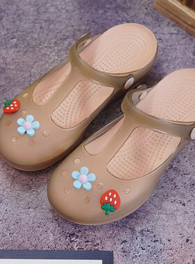 34-41厚底舒适果冻鞋送鞋花