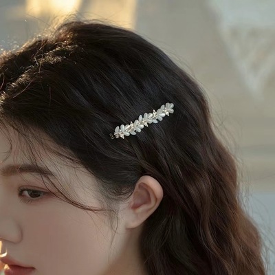 南枝~仙气森系发夹侧边高级刘海夹边夹 仙女气质鸭嘴夹发卡子头饰