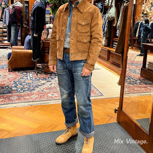 美国正品RRL四季三袋麂皮皮衣