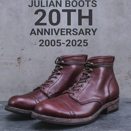 julian正品20周年限定复古bowery工装短靴手工朱利安伞兵靴机车靴