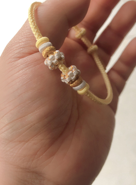 桃花结手绳成品可穿黄金配饰纯手工编织手链编织礼物线绳男女通用