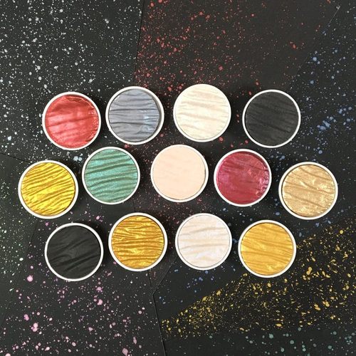 德国finetec水彩颜料固体珠光