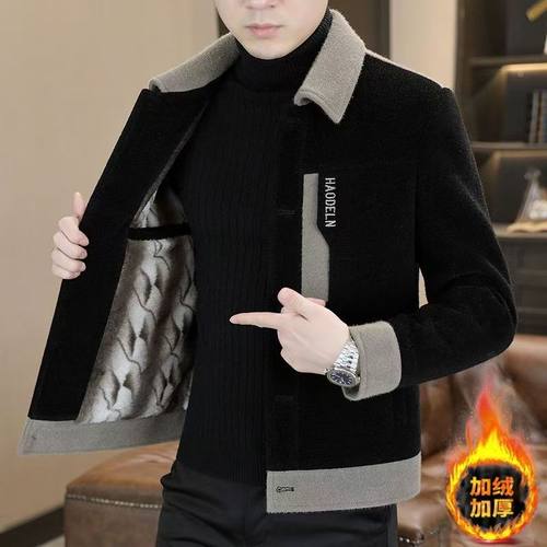 高端男装拼接百搭男士毛呢大衣