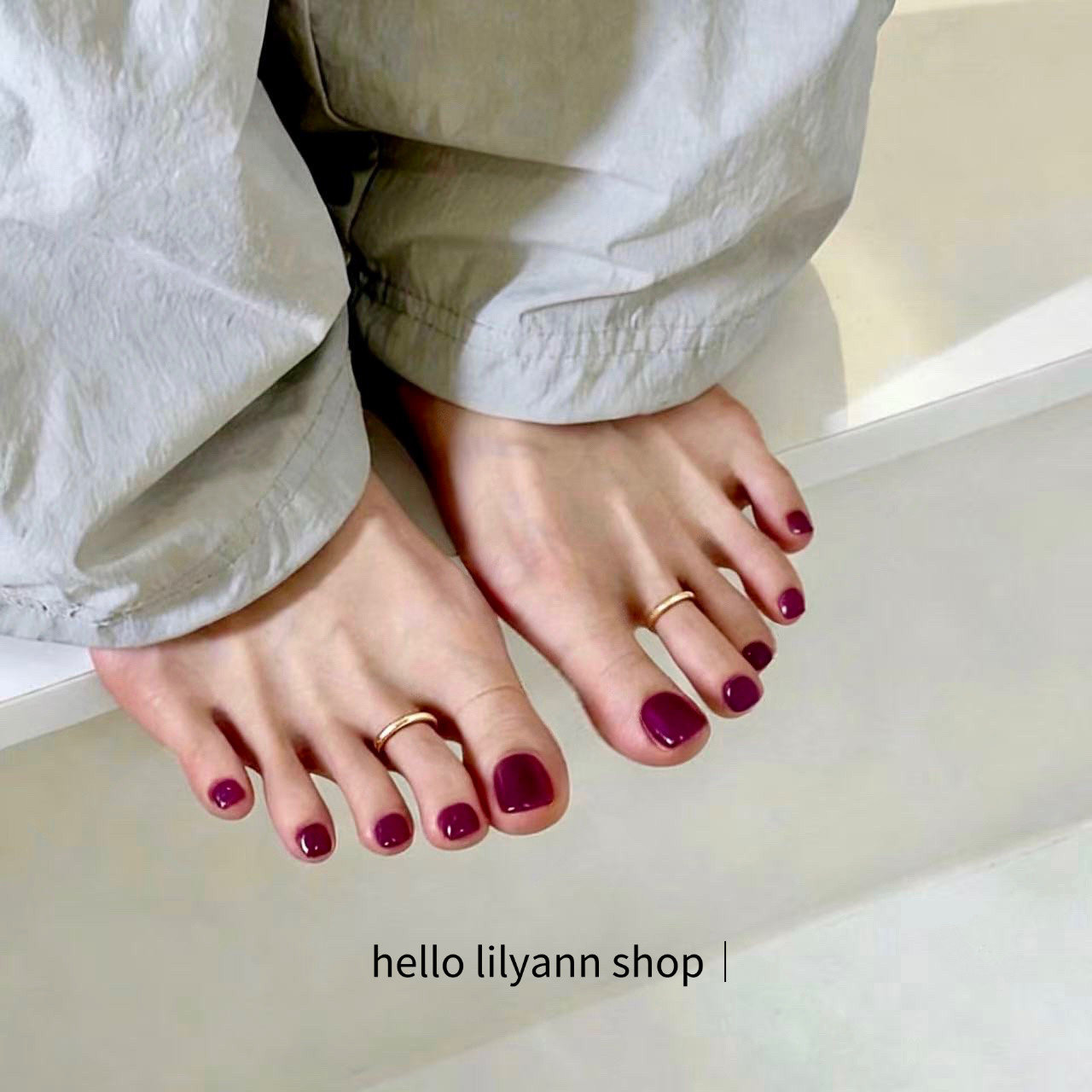 ins风春夏简约光面开口脚戒指hello自制素圈尾戒经典百搭气质叠戴