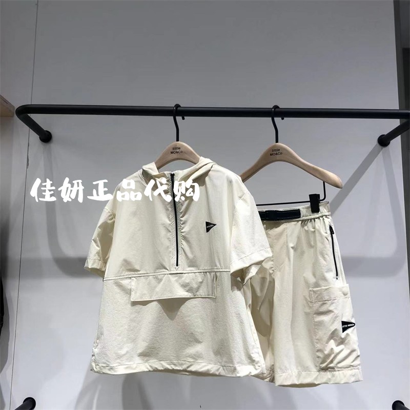 little moco专柜正品24年夏男女童短袖T恤休闲连帽上衣KBD2TOP004 童装/婴儿装/亲子装 T恤 原图主图