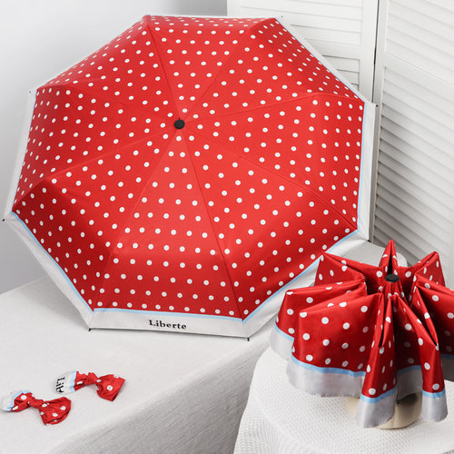 全自动雨伞10股8股红色经典复古晴雨两用折叠防晒防紫外线太阳伞