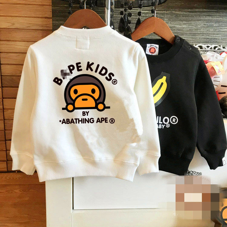 日系潮牌卡通猴子纯棉圆领卫衣