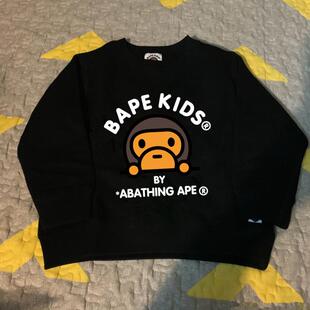 日系潮牌童装秋冬装猿人猴纯棉加绒男女儿童卫衣中大童套头衫