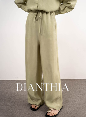 DianThia极简风高腰阔腿裤女松弛感垂坠显瘦遮胯松弛风休闲裤