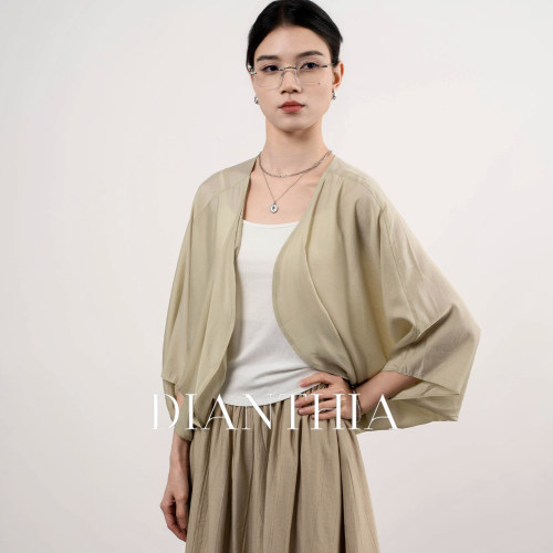 DianThia夏季短款微透防晒开衫
