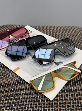 遮阳大方框潮男女反光墨镜送镜盒