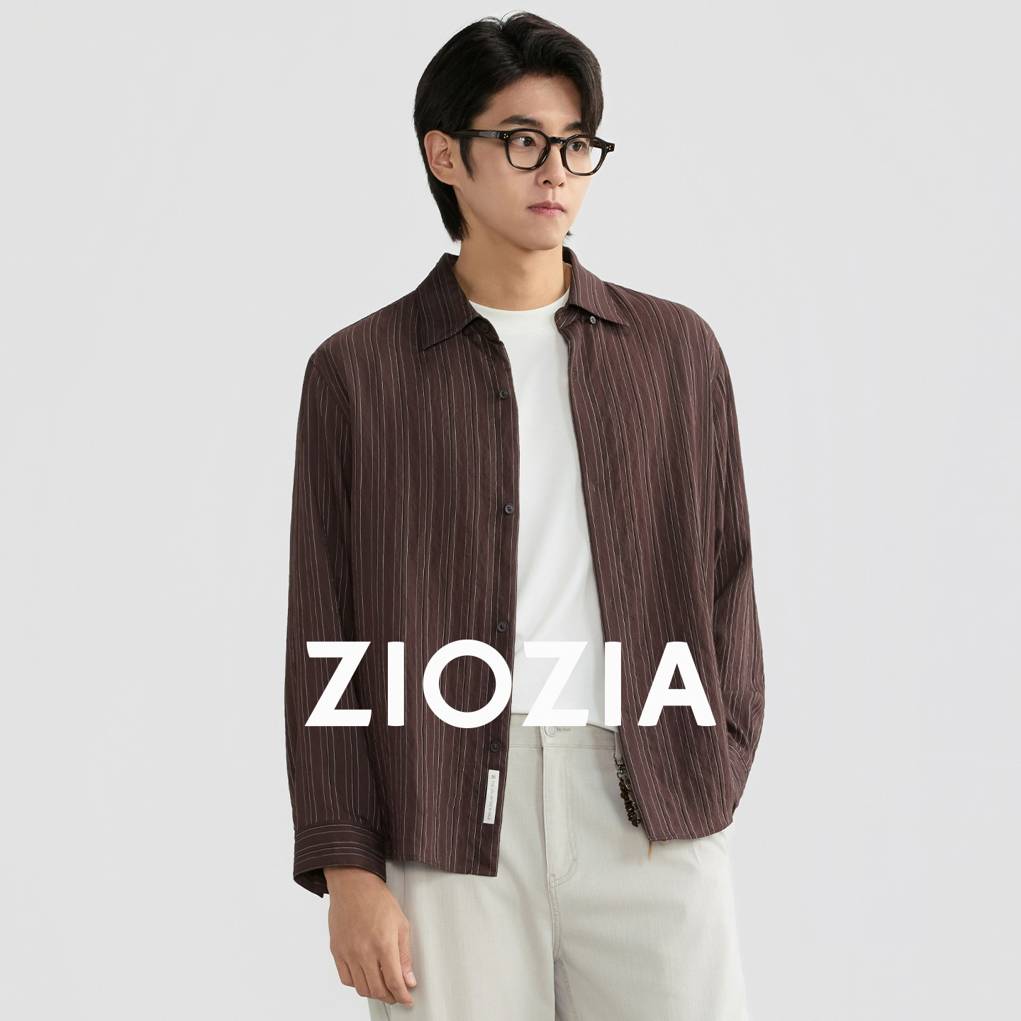 【易打理】ZIOZIA男装26春夏微阔透气肌理感竖条纹休闲衬衫