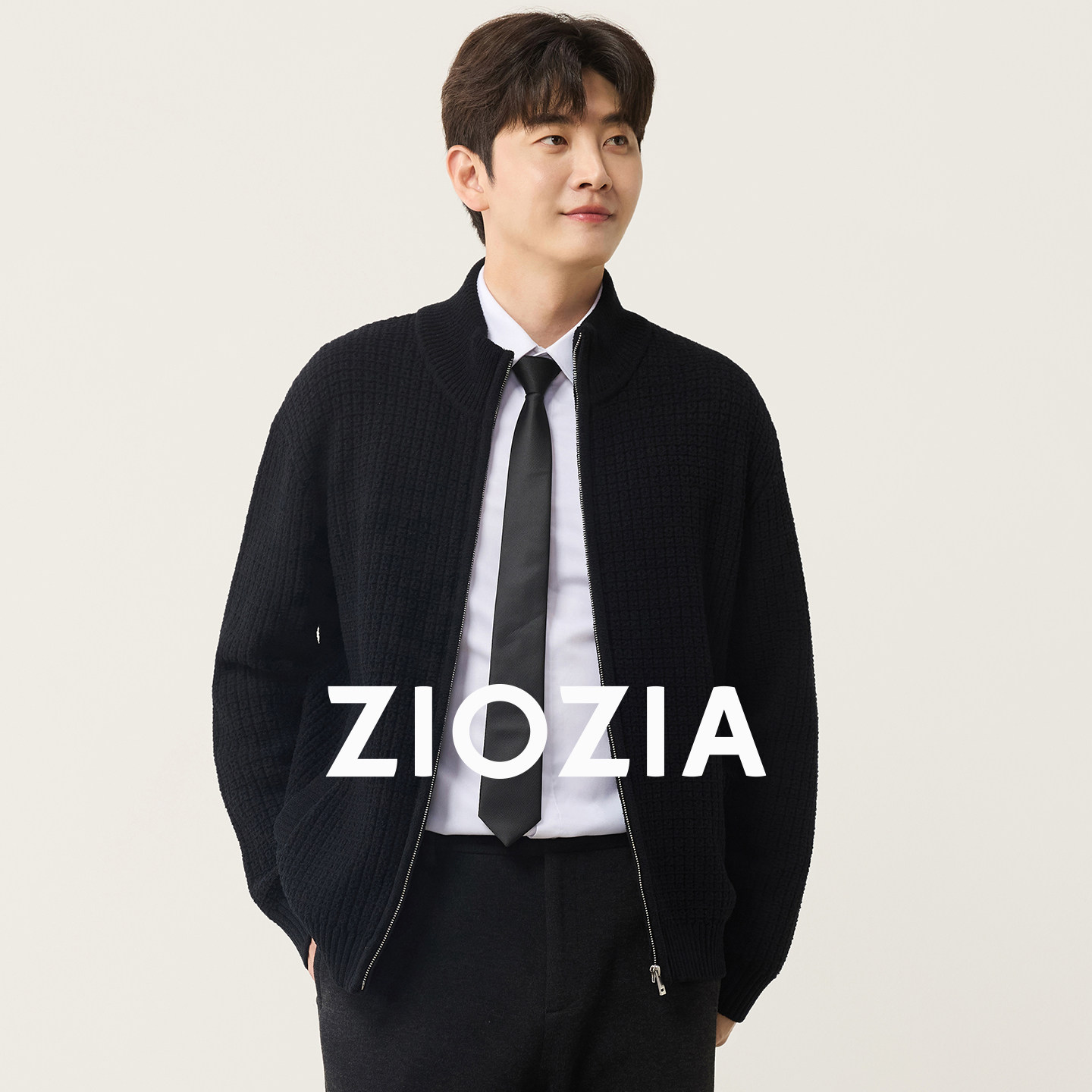 【托斯卡绒】ZIOZIA男装25秋立体纹理韩系合身针织开衫毛衣