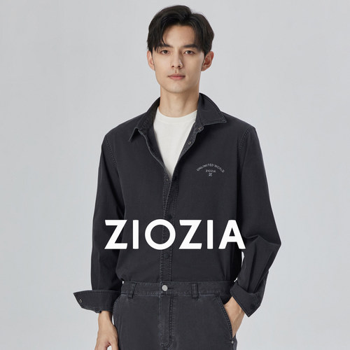 ZIOZIA翻领长袖棉混纺长袖衬衫
