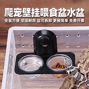 爬宠壁挂喂食盆水盆守宫睫角龟台喂食圈悬浮果泥吸盘树栖型喂食器