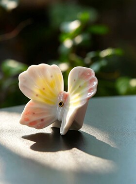 釉下彩手绘陶瓷蝴蝶线香插香座家居茶室小清新桌面装饰小摆件盖置