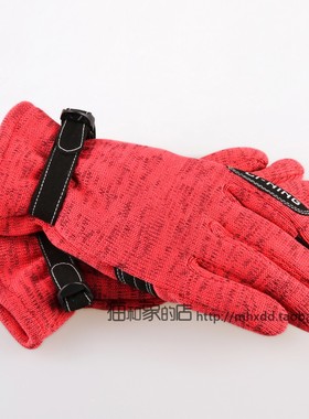 17年 李宁冬季女触屏户外运动 保暖毛线绒手套ASGM032-1桔-2枣红