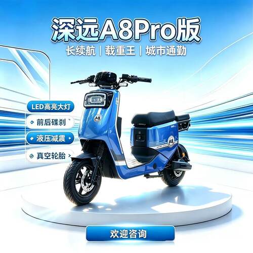 深远A8Pro国标可上牌电动车骑手长续航载物载重王家用通勤耐力强