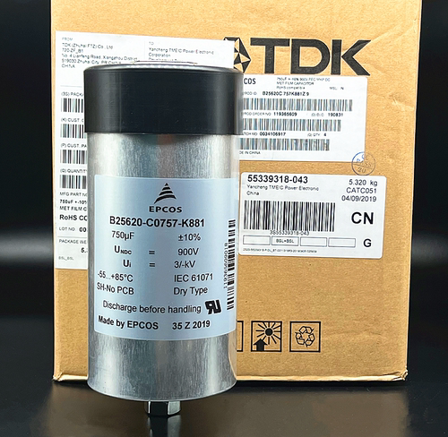 原装EPCOS B25620-C0757-K881 750uF 900V储能变流器直流滤波电容