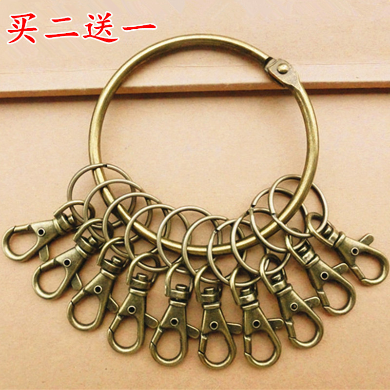 钥匙扣古铜色钥匙盘圈钥匙环串鱼嘴扣不锈钢龙虾挂扣通用钥匙管理,节庆用品/礼品,钥匙扣,淘宝优惠券,粉丝福利购,淘宝优惠卷
