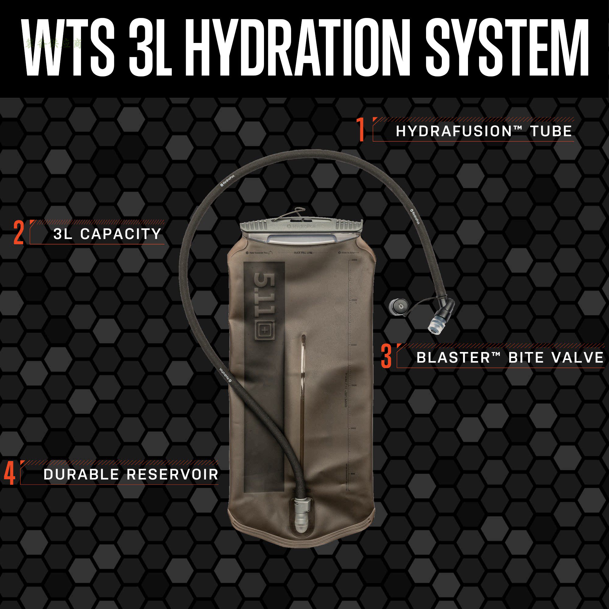 5.11 水袋 56645饮水系统56853水袋背包 WTS 3L HYDRATION SYSTEM