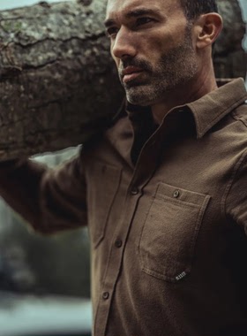 5.11长袖衬衣72172中量级法兰绒衬衫Silverwood Solid Flannel