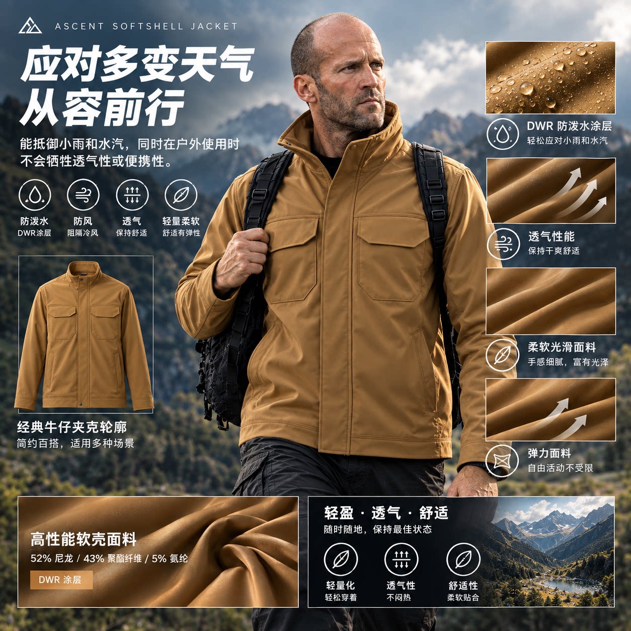 5.11登峰防水软壳夹克