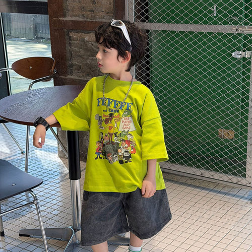 小杰家夏季新款男童卡通印花T恤