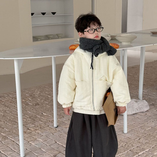 小杰家2025冬季新品男童韩系连帽棉衣加厚保暖百搭洋气棉衣外套