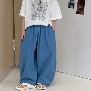 小杰家2026夏季新款男童裤子薄儿童九分裤韩版透气阔腿童装弯刀裤