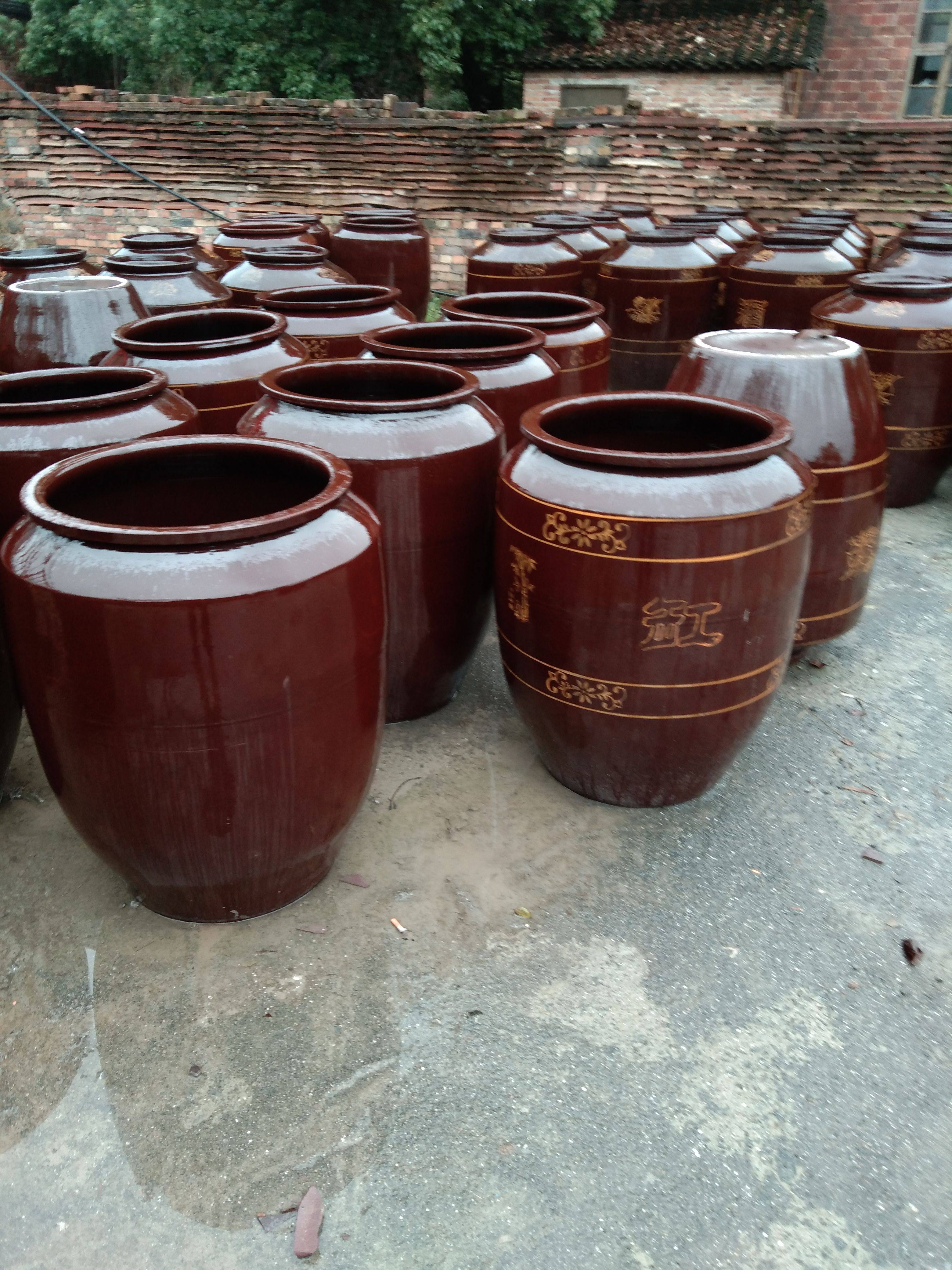 工厂直销加厚土陶发酵缸水缸种树荷花腌菜缸350斤水容量