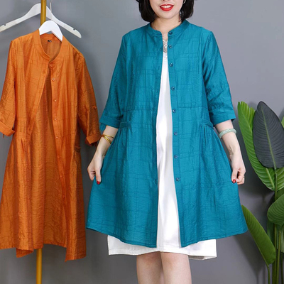 阔太太单风衣女中长款夏妈妈减龄