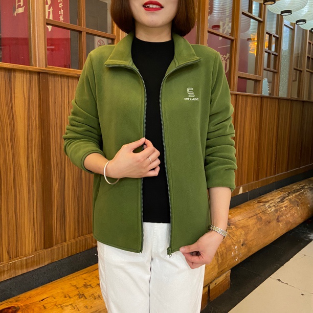 轻便小火炉加厚立领开衫保暖绒衫