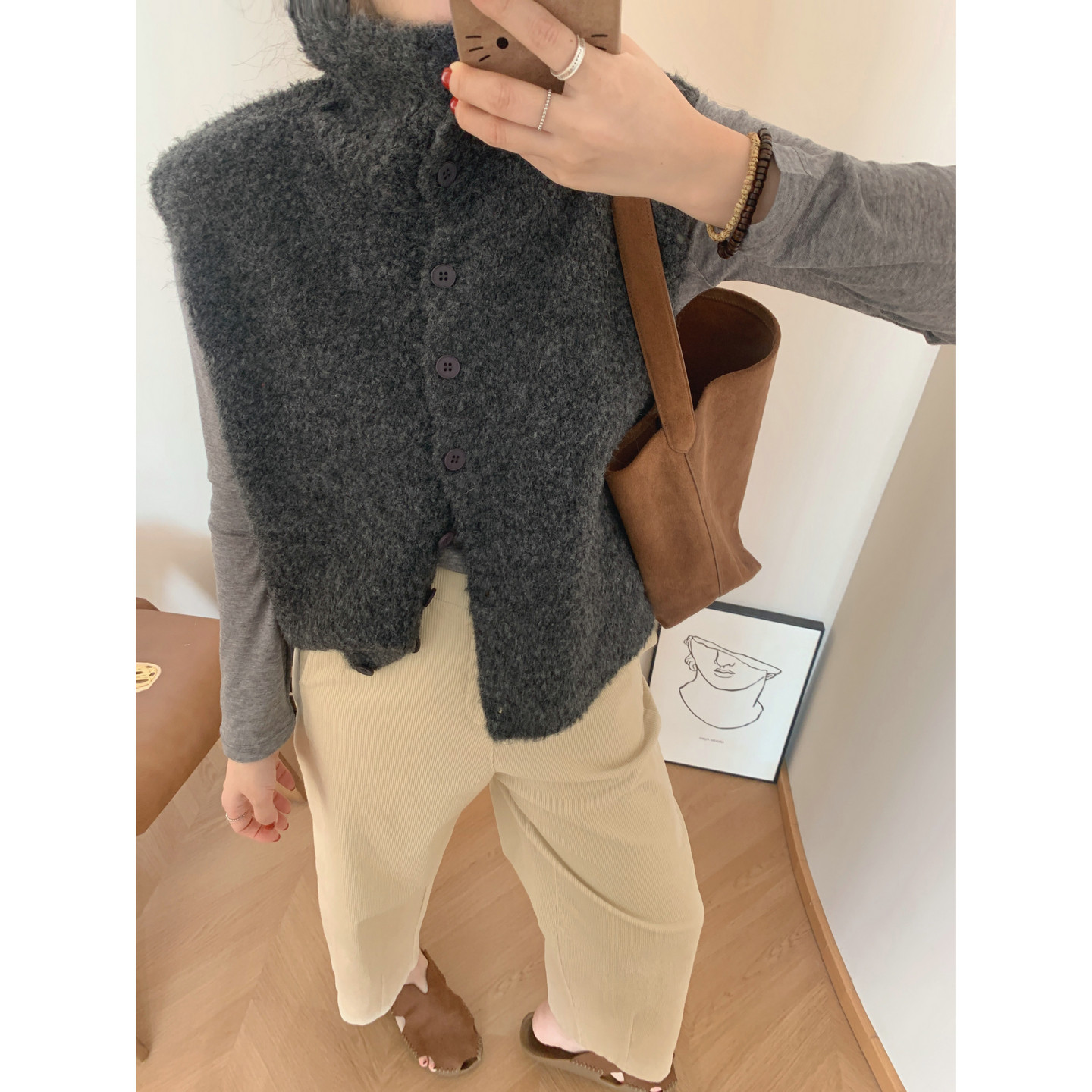 2026春季新款翻领羊毛混纺马甲背心高领圈毛毛衣马甲开衫外套女,女装/女士精品,毛针织衫,淘宝优惠券,粉丝福利购,淘宝优惠卷