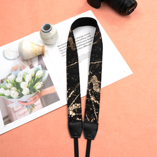 泼墨感金丝相机背带适用佳能索尼康富士相机肩带微单反相机带斜挎