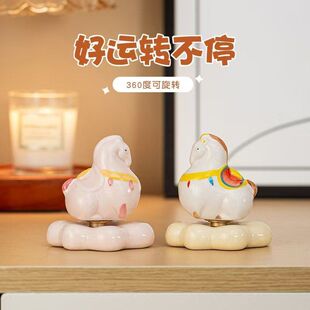 爆款转转小马立马发财转转马陶瓷小摆件