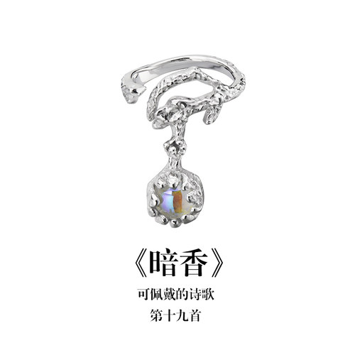 南风歌《暗香》异形宝石戒指S925银树枝小众气质礼物