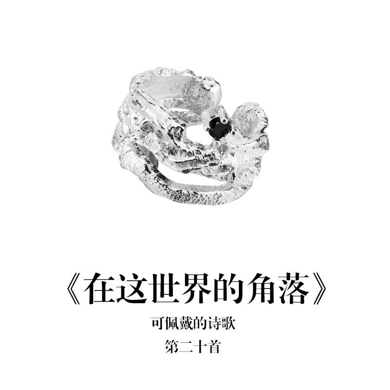 南风歌《在这世界的角落》耳夹S925银镂空不规则小众气质礼物