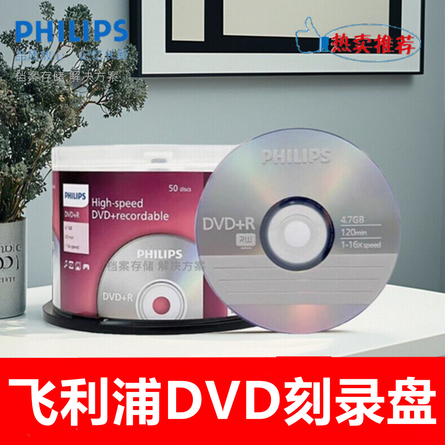 飞利浦DVD16X4.7G电脑空白刻录盘图片