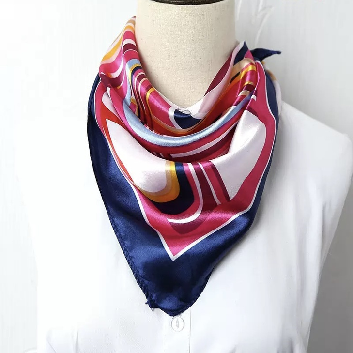 50方巾高级感韩系时尚百搭职业仿真丝小领巾印花丝巾女士绑带领巾