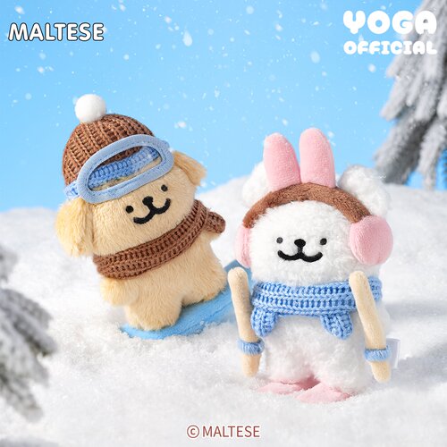 线条小狗Maltese毛绒钥匙扣