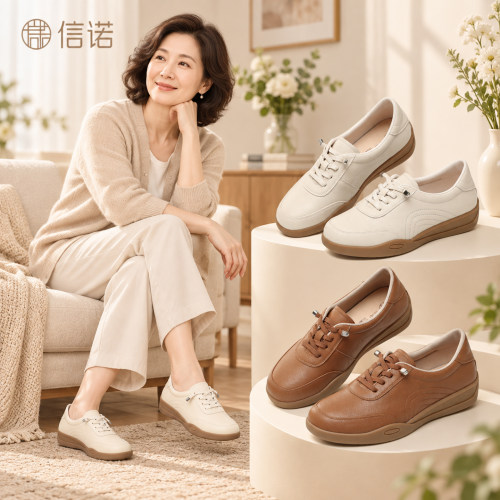 信诺秋季系带平底乐福鞋女百搭