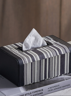 邸高家居样板间简约轻奢入户玄关香薰创意情绪稳定纸巾盒托盘摆件