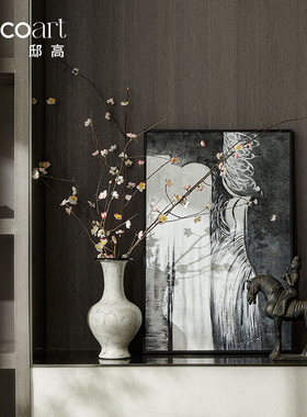 邸高家居别墅样板房间现代新中式玄关装饰摆件装饰品组合套装搭配