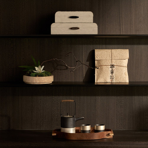 新中式书房茶室展示架陈列案列