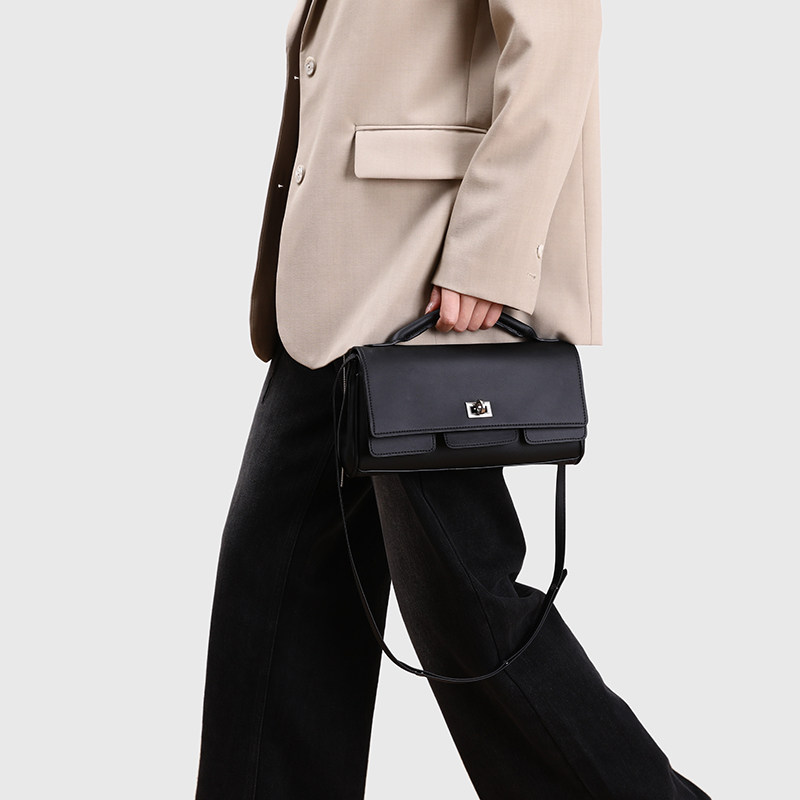 黑色小方包女欧美时尚手提斜挎包高级感百搭都市简约风小众设计,箱包皮具/热销女包/男包,小方包,淘宝优惠券,粉丝福利购,淘宝优惠卷