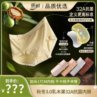 蕉树秋冬3.0乳木果32A抗菌加长档内裤